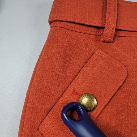 Brooks Brothers Women Mini Skirt Orange Pockets Logo Buttons Size 2 - Picture 3 of 16